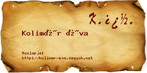 Kolimár Éva névjegykártya